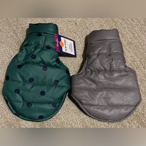 Top Paw Green and Gray Puffer Jackets for Dogs